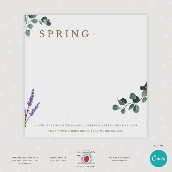 Animated Spring mini sessions template